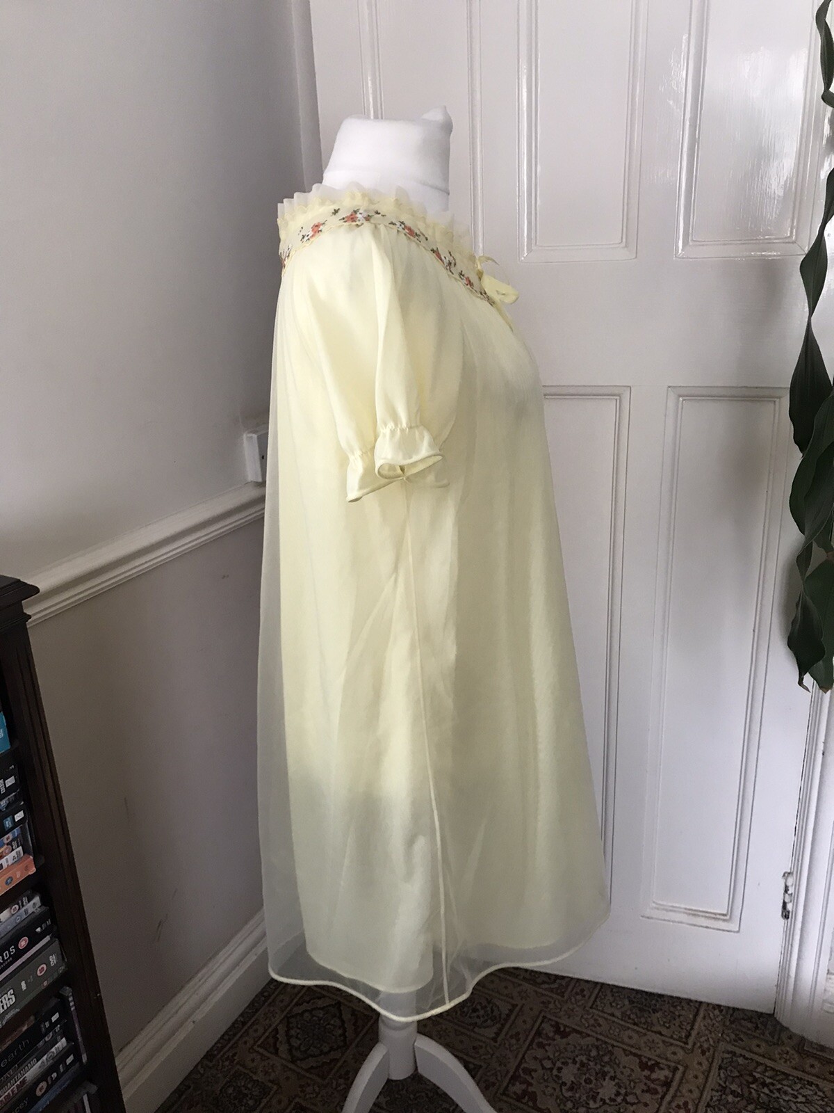 Vintage 1960’s St Michael’s Sheer Nylon Lemon Babydoll Nightdress 40
