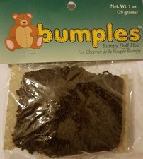 Vintage One Only Creations BUMPLES Dark Brown Bumpy Doll Hair Textured Yarn