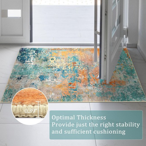 Washable Bathroom Rug Runner 2x5Modern Abstract Bedside Rug Non Slip Colorful... - Picture 3 of 7