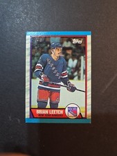 Topps 1989-90 Brian Leetch #136 New York Rangers Ice Hockey Card. Rookie Card. rookie card picture