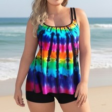 Tie Dye Tankini Plus Size 16W