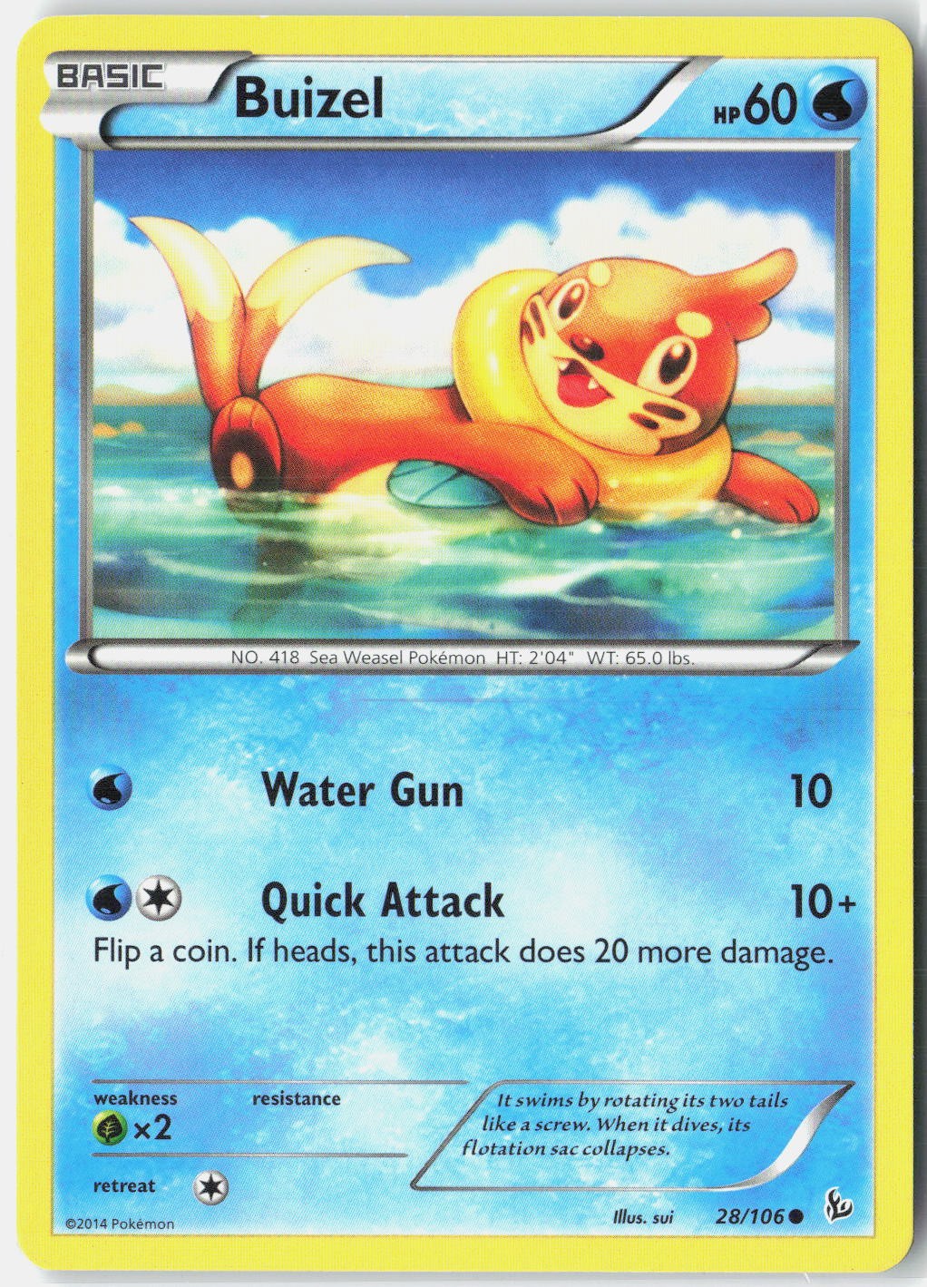 Buizel XY - Flashfire 28/106 Pokemon Card