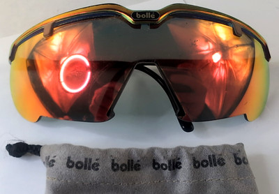 Rare Vintage! Bolle Biker Riding Sunglasses Mirror Orange Lens, Greg Le Mond