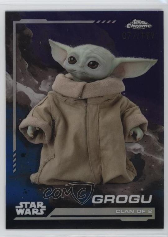 2024 Topps Chrome Star Wars Kamino Aqua Refractor /199 Grogu #22 2a5