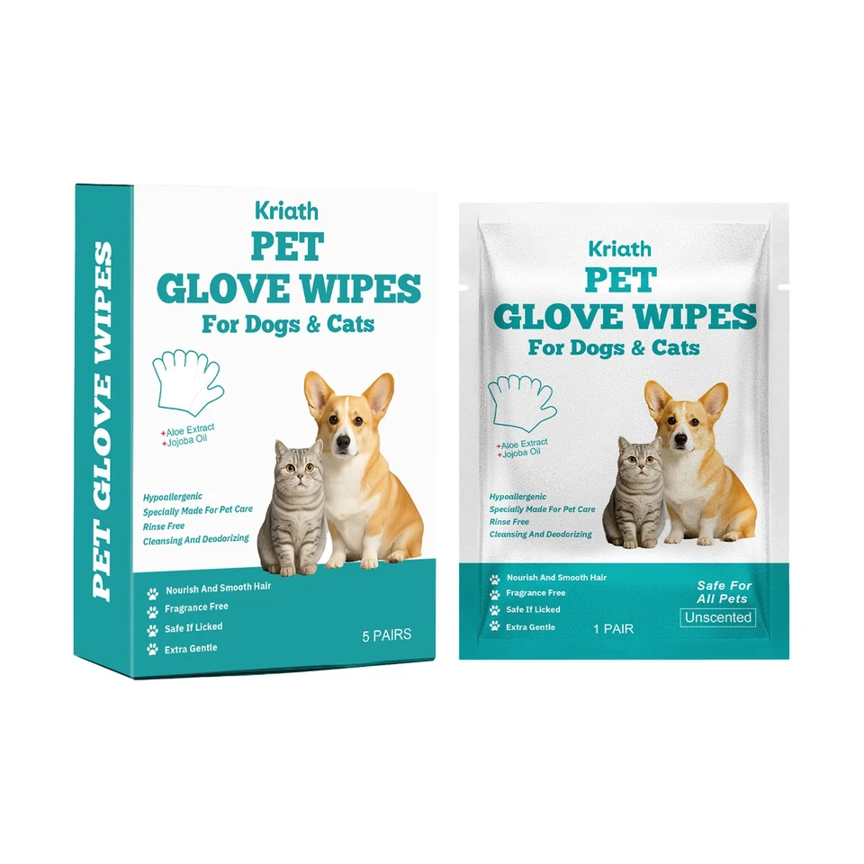 5-50Pairs Pet Grooming Gloves Wet Wipes For Dogs Cats Dog Cleaning Glove Wipes