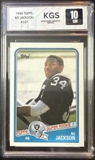 1988 TOPPS BO JACKSON ROOKIE RC CARD 327 *GRADED KGS GEM MINT 10 * PSA CROSSOVER