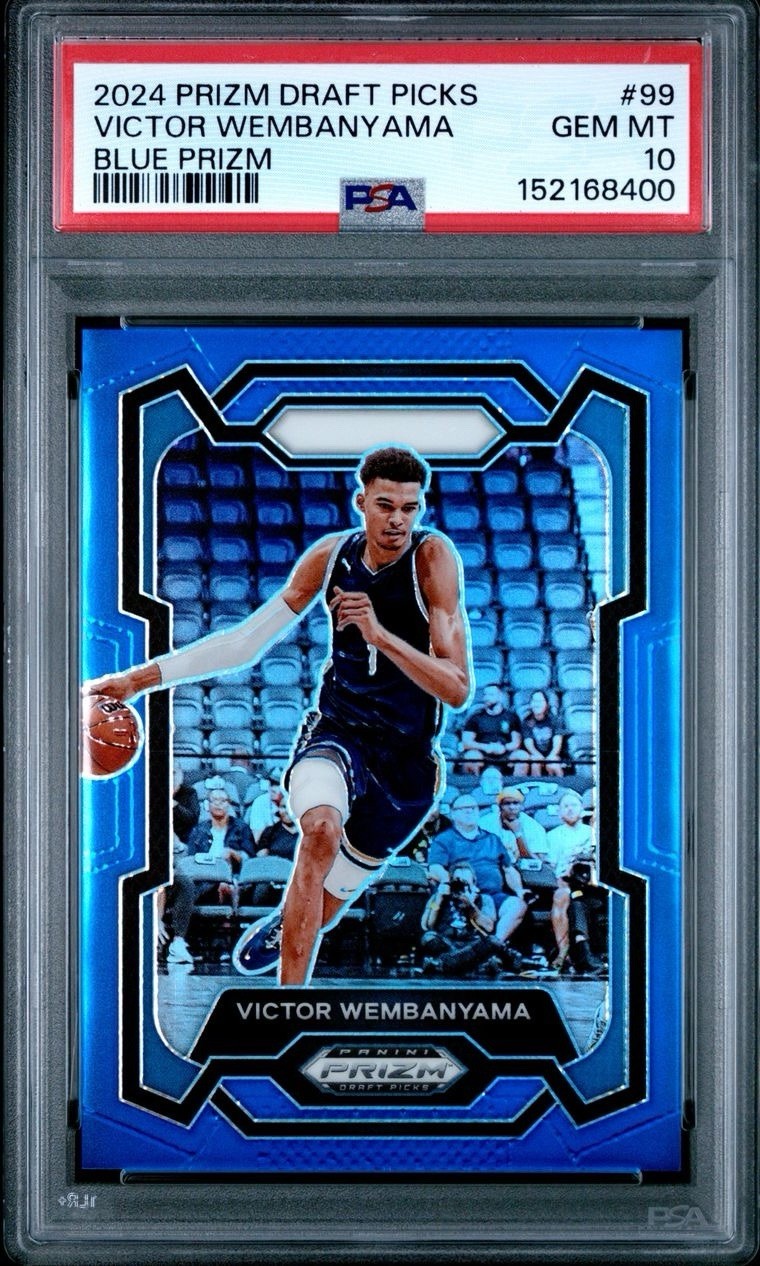 2024 Panini Prizm Draft Picks Victor Wembanyama Rookie #/199 Blue Prizm PSA 10