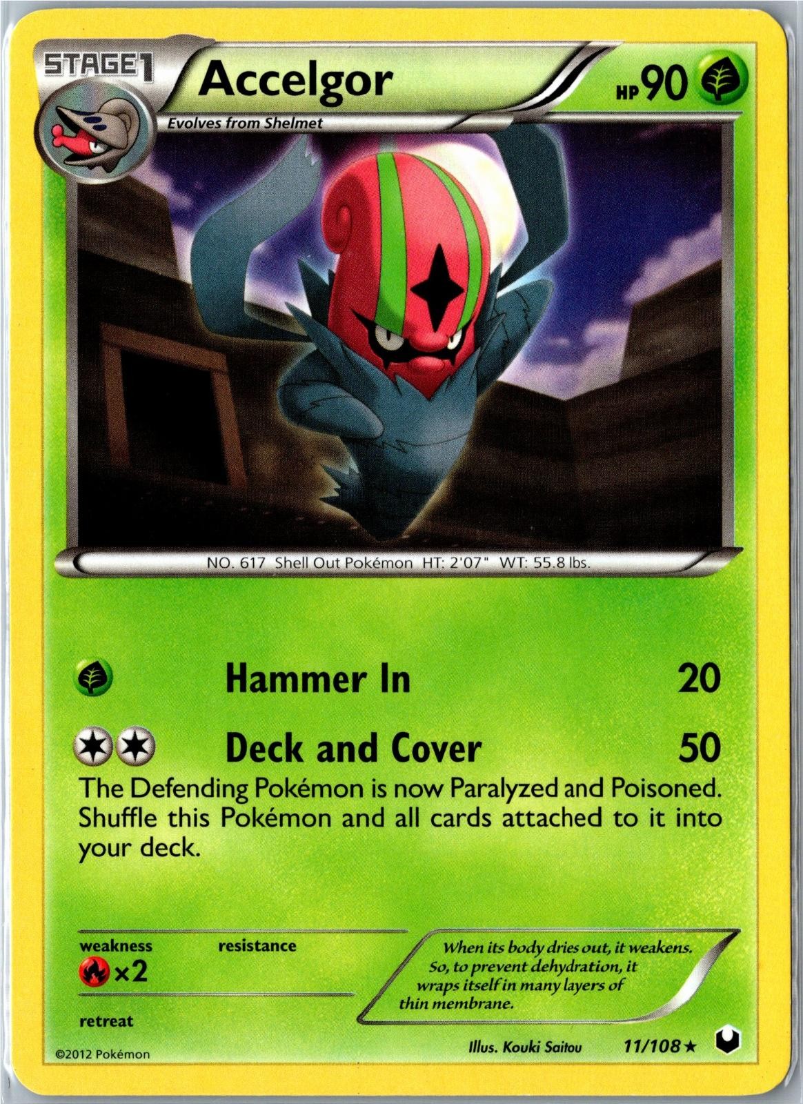 Pokemon Card - Accelgor Dark Explorers 11/108 2012 Rare Lightly Played