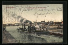 Postcard Wilhelmshaven, exit of a torpedo division boat 1910 