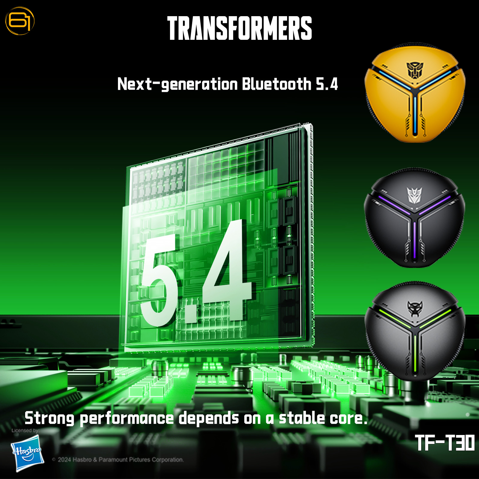Transformers Megatron TF-T30 Bluetooth 5.4 TWS Wireless Energy Core Design