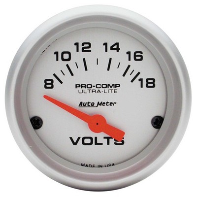 Auto Meter Voltage Pro Comp Ultra-Lite Air Core Movement Voltmeter Messgerät