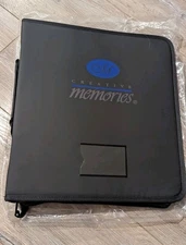 Creative Memories Scrapbooking ACCESSORY BINDER & 3 PROTECTORS Black New Open