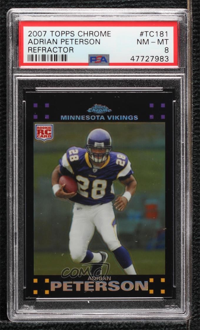 2007 Topps Chrome Refractor Adrian Peterson #TC181 PSA 8 0p5
