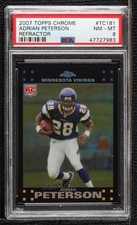 2007 Topps Chrome Refractor Adrian Peterson #TC181 PSA 8 0p5