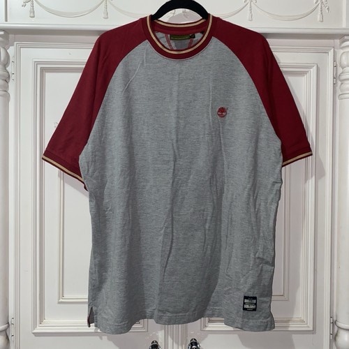 Timberland, Timberland Vintage Red and Grey Shirt Sleeve T-Shirt Size XL