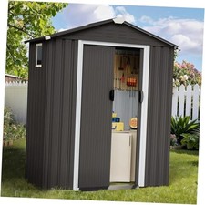 Cobertizo de almacenamiento exterior con ventana, bloqueable exterior impermeable 5x3 pies gris oscuro