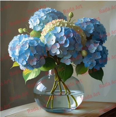 Digital Image Art Picture Photo Wallpaper for Frame Desktop Hydrangeas in Vase