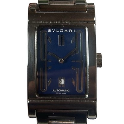J*️様 BVLGARI 自動巻き Retangolo 時計 BVLGARI Rettangolo Bulgari Navy Blue Dial Automatic Stainless