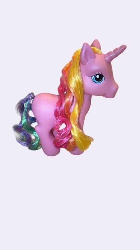 My Little Pony G3 Rainbow Dash Pink Unicorn Rainbow Hair Hasbro 2005 Clean EUC