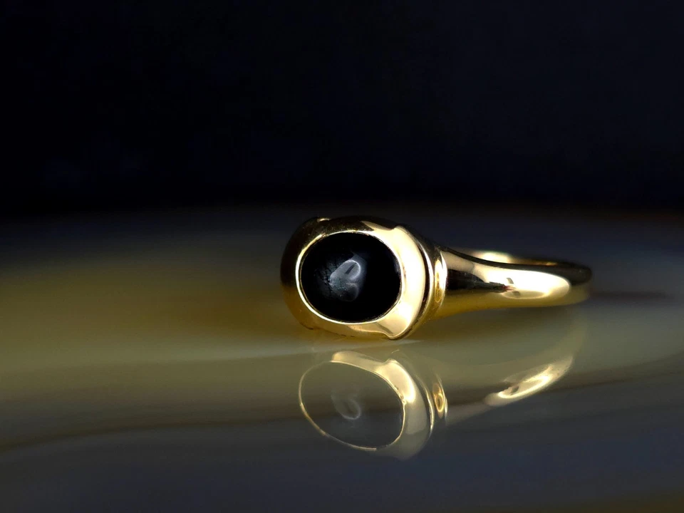 Ring Silber 925 Sternsaphir blau 19,7 mm Juwelo vergoldet - modern & elegant - Bild 2 von 4