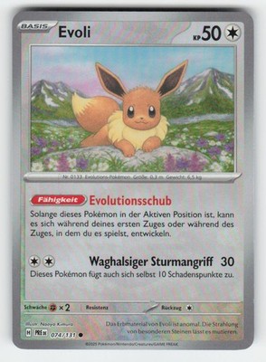 Evoli 074/131 Prismatic Evolutions Pokemon Reverse Holo Pokéball NM Deutsch