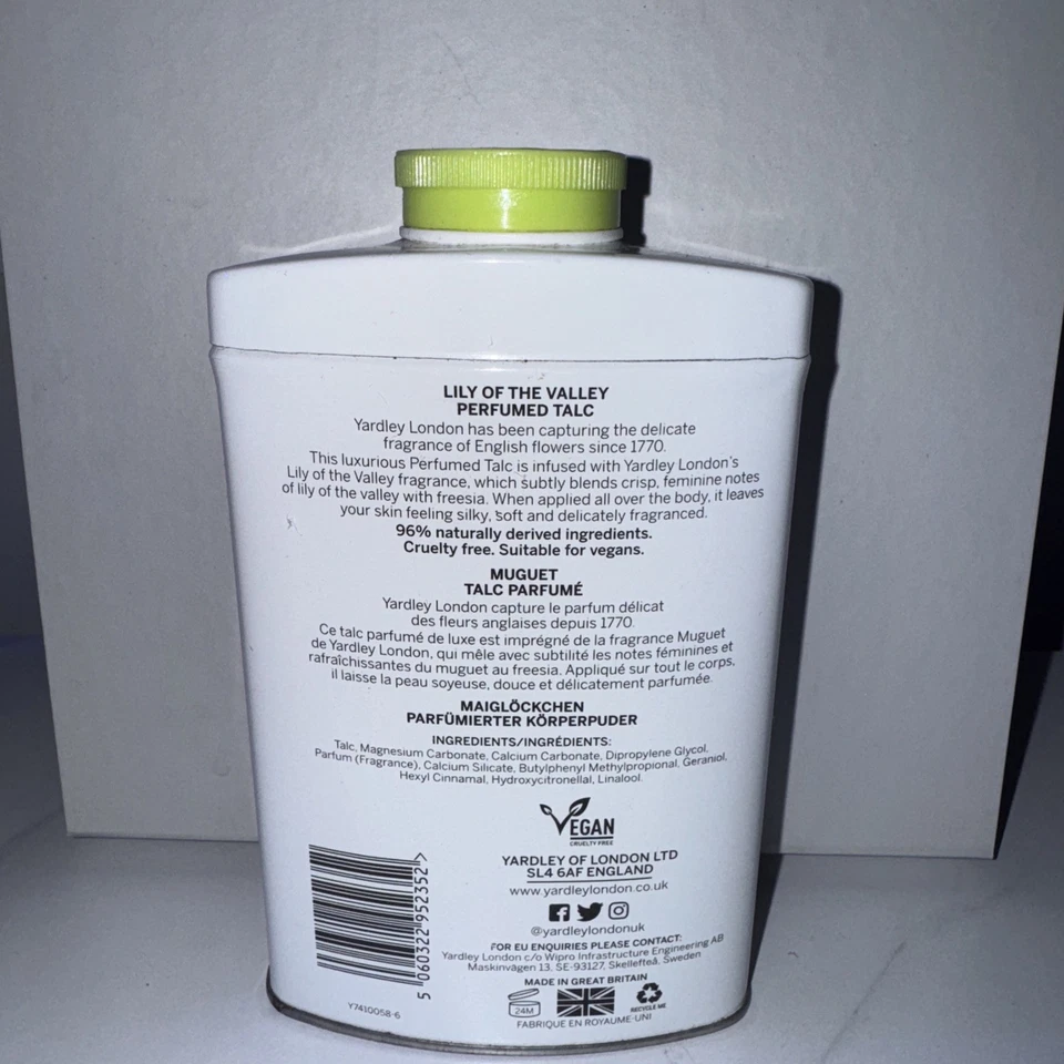 Yardley Lily of the Valley Perfumed Talc 7 Oz/ 200G UK New - Image 2 of 2