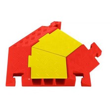 Checkers Cpt3x225-R-Y/O Cable Protector 45 Deg Right Turn, 3 In H, 24-3/4 In L,