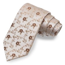 Floral Ties for Men Satin Mens Tie Flower Printed Neck Tie Coffee,brown,beige