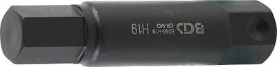 BGS BIT, LÄNGE 100 MM, ANTRIEB AUßENSECHSKANT 22 MM, INNENSECHSKANT 19 MM