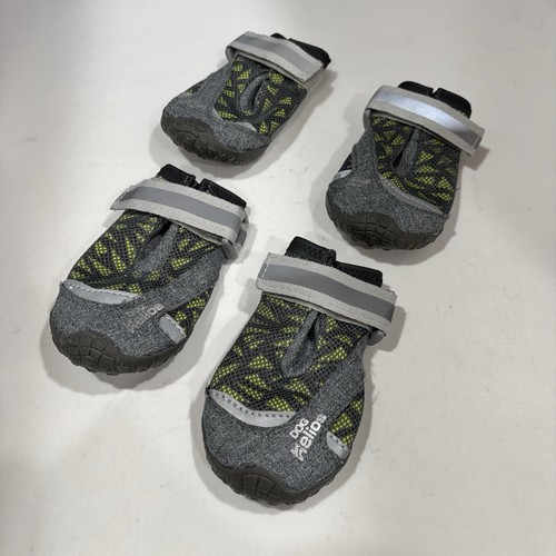Dog Helios Premium Grip High-Ankle Outdoor Green Dog Shoes Reflective Set of 4