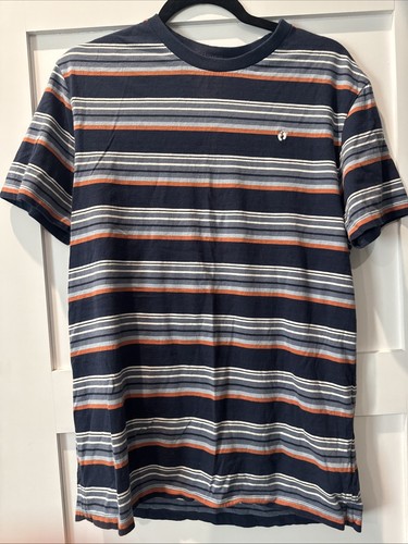 Hang Ten Gold T Shirt Mens Medium Vintage Stripe Short Sleeve Excellent Cond!