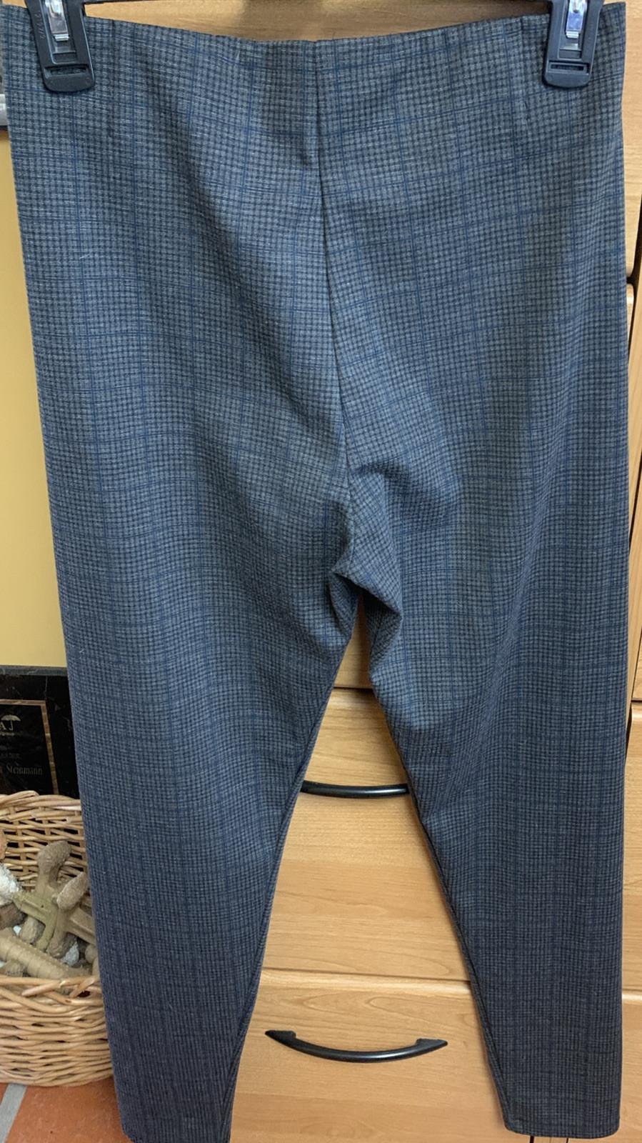 Zara Basic Collection Gray Blue Plaid  Stretch Le… - image 8