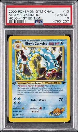 2000 POKEMON GYM CHALLENGE HOLO-1ST EDITION #13 MISTY'S GYARADOS PSA 10