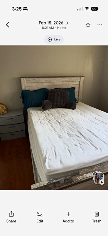Queen Gray Wood Bed Frame for Bedroom with Headboard & Footboard