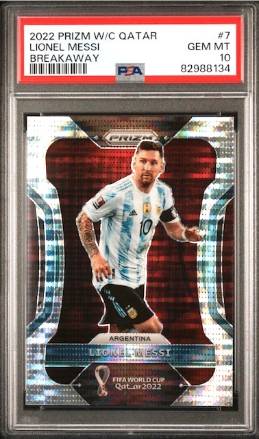 2022 PANINI PRIZM WORLD CUP QATAR LIONEL MESSI 7 BREAKAWAY PSA 10 (LESS THAN 99)