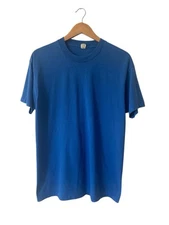 Vintage Screen Stars Blank T Shirt Men’s Large Blue Made In USA 80s
