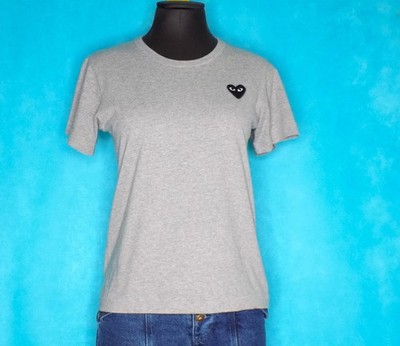COMME DES GARCON PLAY Kurzarm T-Shirt Baumwolle grau Größe: S