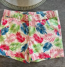 Faded Glory Girls Sz 10 Tropical Leaves Multi Shorts LN