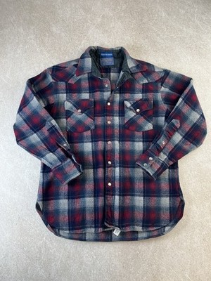 Pendleton Vintage Wool Plaid Snap Shirt Jacket Men s S USA Made Lined Western