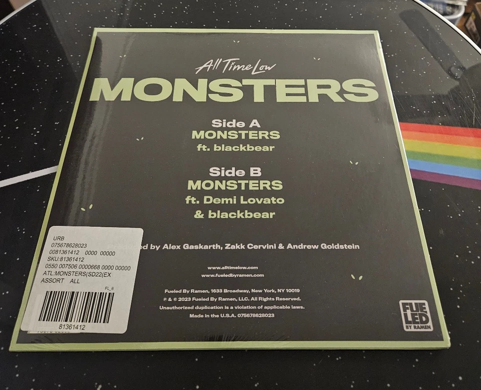 All Time Low Monsters w/ Demi Lovato 12" Single On Green Vinyl Sealed New  - Image 2 of 2