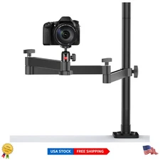 Adjustable Aluminum Overhead Camera Mount with 360° Ball Head - 2kg Capacity