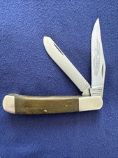 Vintage Parker Edwards 1423-2 Two Blade Olive Trapper Knife