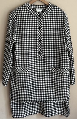 Vintage Givenchy En Plus Set Skirt Tunic Houndstooth Size 16 US 38 EU Wool Blend