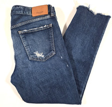 MOUSSY VINTAGE Li HOWA ANKLE JEANS WOMENS Sz 29 DISTRESSED RAW HEM STRETCH JAPAN