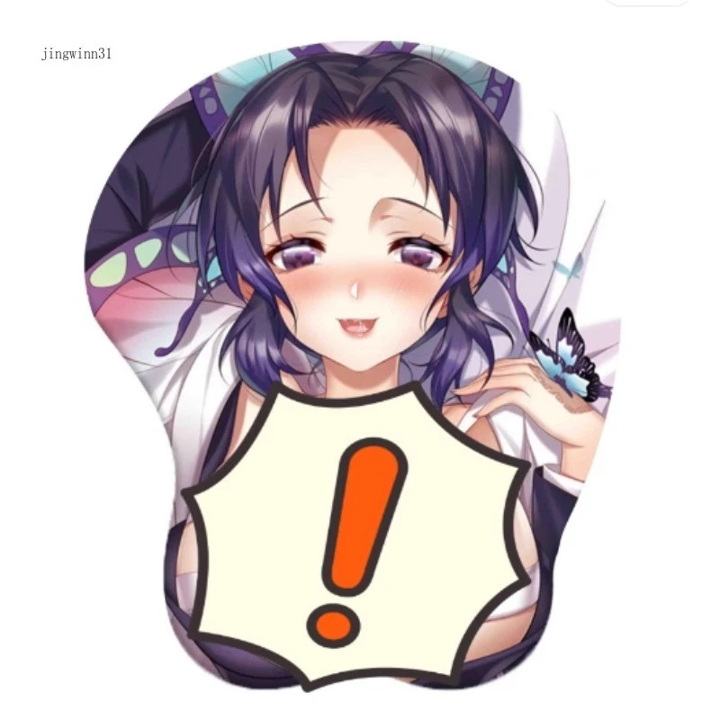 ​Alfombrilla de ratón de pecho 3D Kamado Nezuko alfombrilla de juego de anime soporte de muñeca cazador de demonios Foto 3 de 4