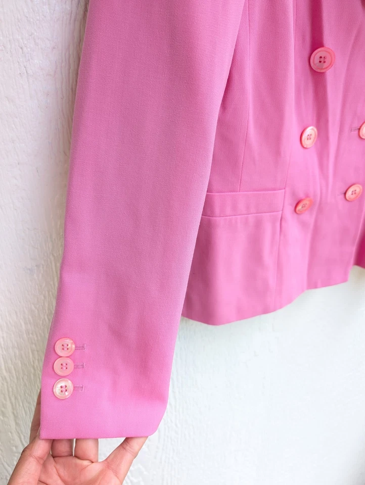 Chaqueta Blazer Vintage Laurel By ESCADA Rosa 100% Lana Barbiecore Para Mujer Talla 38 Foto 2 de 4