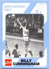 1989-90 Collegiate Collection/Coca-Cola North Carolina's - Billy Cunningham #61