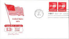Vintage FDC Scott #C79 Airmail Coil Pair Domestic Rate Artmaster c1973