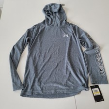 Under Armour Hoodie Shirt Medium Youth Gray Long Sleeve Fitted Oversized New