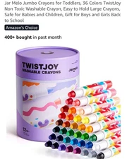 Jar Melo Jumbo Crayons for Toddlers, 36 36 Count (Pack of 1), Multicolor 